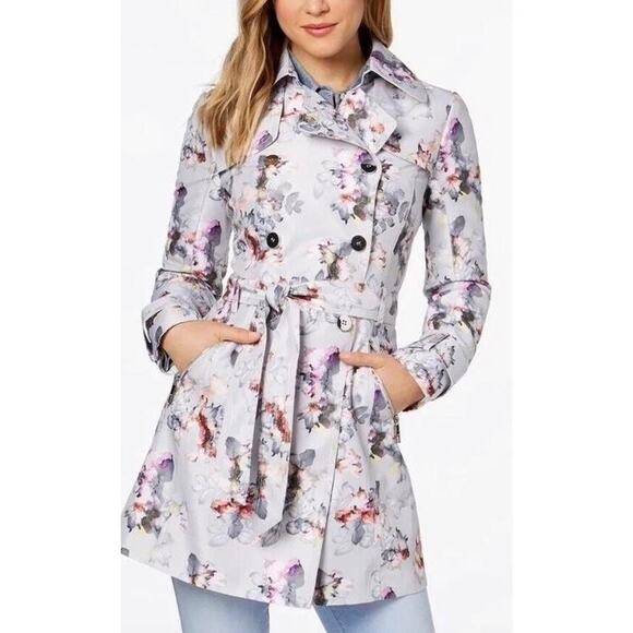 GUESS floral trench jacket NWT New size Small - Picture 10 of 13